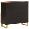 vidaXL Side Cabinet Brown and Black Solid mango wood, MDF, iron Medium