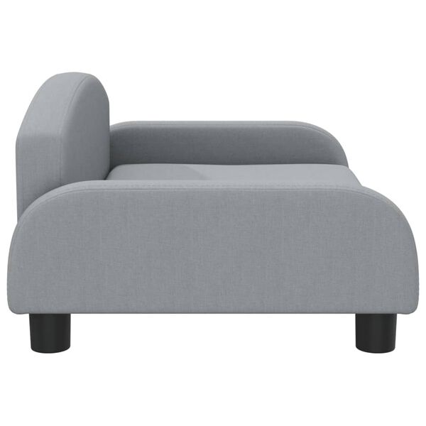 vidaXL Kids Sofa Light Grey Solid Pine Wood, 100% Polyester, Foam Mini