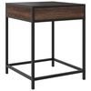 vidaXL Bedside Table Brown Oak Engineered wood, glass, steel Bedside Table