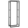 vidaXL Firewood Rack Matt Black 19.7"x11"x52" Steel