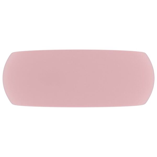 vidaXL Luxury Wash Basin Round Matt Pink 15.7x5.9" Ceramic