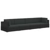 vidaXL Patio Sofa Black PE rattan Standard Adjustable Armrests