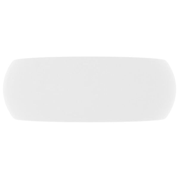 vidaXL Luxury Wash Basin Round Matt White 15.7x5.9" Ceramic