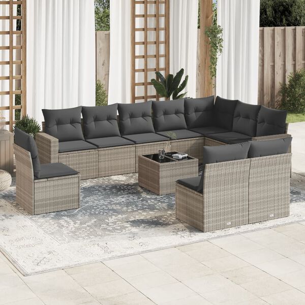 vidaXL Patio Sofa Set Light Gray