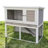 Kerbl Rodent House White Wood Large Doors Rabbit Hutch Rectangular