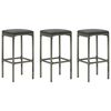 vidaXL Garden Bar Set Grey PE Rattan, Powder-Coated Steel, Polyester