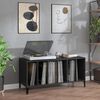 vidaXL Record Cabinet Black Engineered wood, metal Medium Record Cabinet
