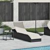 vidaXL Folding Sun Lounger Black and cream white