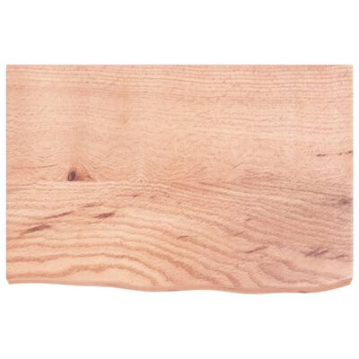 vidaXL Table Top Light Brown 23.6"x15.7"x(0.8"-1.6") Treated Solid Wood Oak