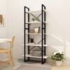 vidaXL Book Cabinet White and Black Engineered wood and metal Medium