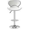 vidaXL Bar Stool White Faux leather, Chromed steel Medium Bar Stool