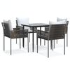 vidaXL Garden Dining Set Brown, Black, Cream white