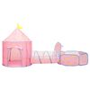 vidaXL Play Tent Pink Polyester, Steel, Fiberglass Large Collapsible