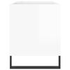 vidaXL Record Cabinet Glossy White Engineered Wood, Iron Medium