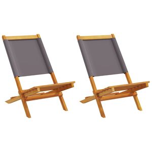 vidaXL Garden Chair Set of 2 Anthracite