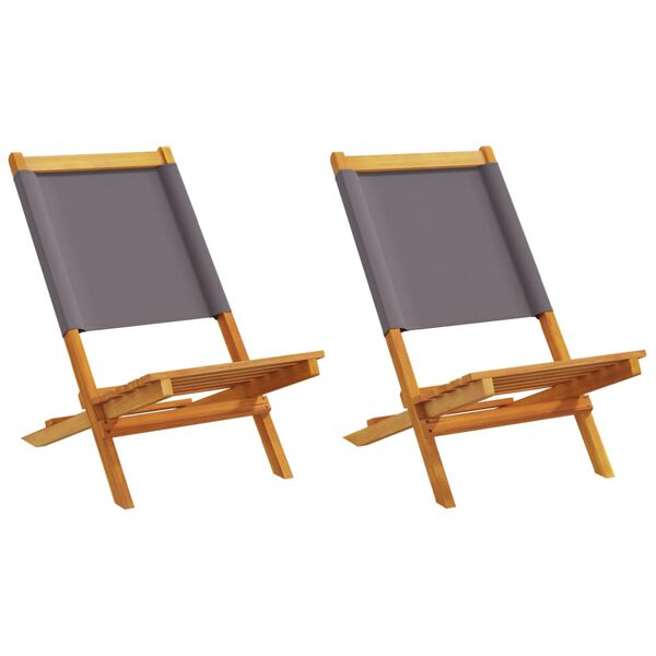 vidaXL Garden Chair Set of 2 Anthracite