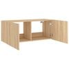 vidaXL TV Wall Stand with LED Lights Sonoma Oak 39.4"x13.8"x16.1"