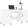 vidaXL Desk White 55.1x19.7x29.5" Engineered Wood