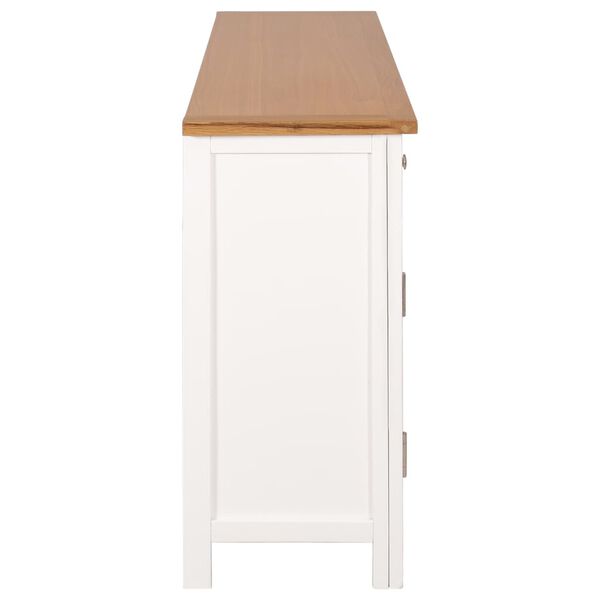 vidaXL Sideboard Brown and White Solid Oak Wood, Solid Acacia Wood, MDF
