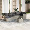 vidaXL Garden Sofa Set Light Grey PE Rattan Large Modular