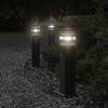 vidaXL Outdoor Floor Lamp Set of 3 Black Die-cast Aluminum, PC Medium