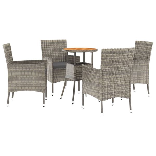 vidaXL Garden Bistro Set Grey, Dark Grey