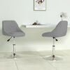 vidaXL Swivel Dining Chair Set of 2 Light Grey Velvet Adjustable
