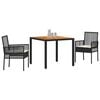 vidaXL Garden Dining Set 5 pcs Black Poly Rattan