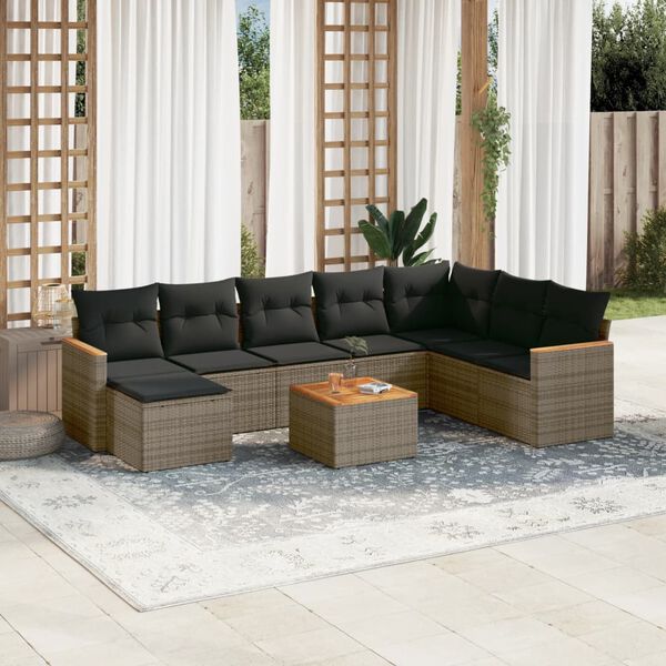 vidaXL Garden Sofa Set Grey, Dark Grey