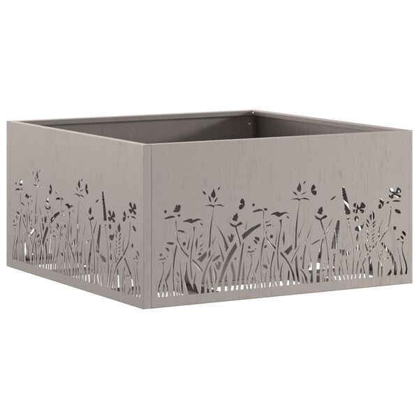 vidaXL Fire Pit Brown 23.62 x 23.62 x 11.81 in Steel