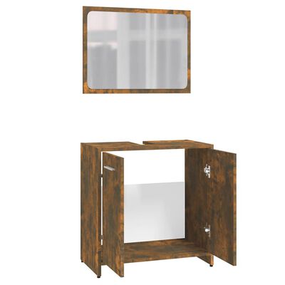 Open door bathroom cabinet and mirror above