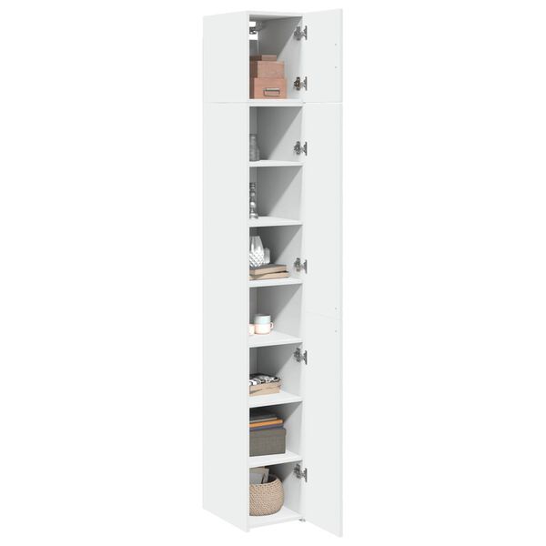 vidaXL Slim Storage Cabinet White 11.8"x16.7"x88.6" Engineered Wood