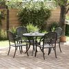 vidaXL Garden Dining Set 5 pcs Black 35.4" x 35.4" x 29.5