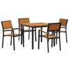 vidaXL Garden Dining Set 5 pcs Black and brown