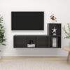 vidaXL TV Cabinet Set High Gloss Grey Engineered Wood Standard Modern