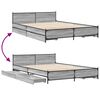 vidaXL Bed Frame Grey Sonoma Engineered wood, steel 120 x 79 in