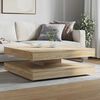 vidaXL Coffee Table Sonoma Oak Engineered Wood 35.4 x 35.4 in Rotatable