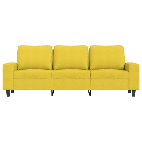 vidaXL 3-seater Sofa Light Yellow Fabric (100% polyester), metal, textilene