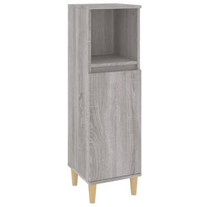 vidaXL Bathroom Cabinet Grey sonoma Engineered wood, solid eucalyptus wood