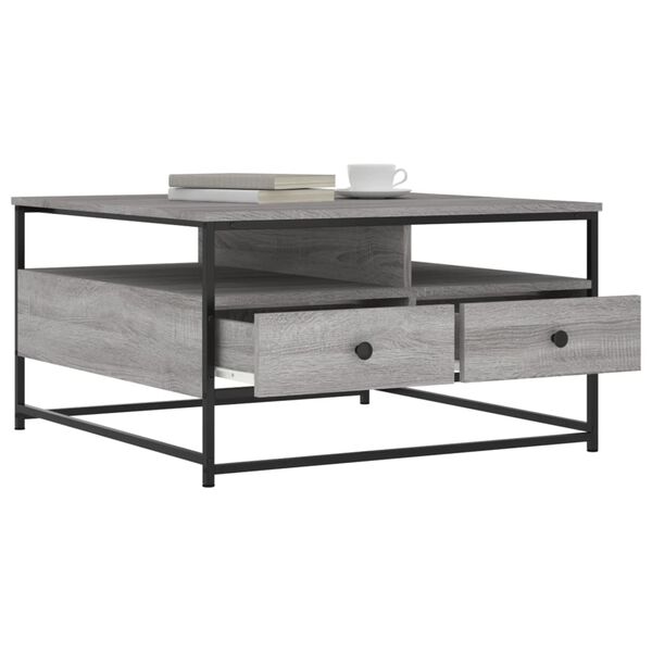vidaXL Coffee Table Grey Sonoma Engineered wood, Metal Coffee Table