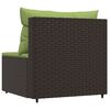 vidaXL Patio Middle Sofa Brown PE rattan Medium Adjustable Feet