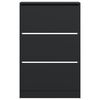 vidaXL Shoe Cabinet Black 31.5"x8.3"x49.4" Engineered Wood