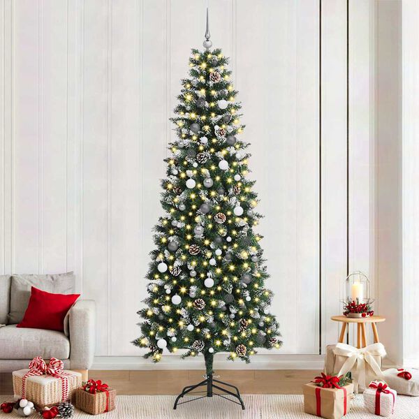 vidaXL Artificial Christmas Tree with 300 LEDs Green 94.49 in