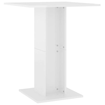 vidaXL Bistro Table High Gloss White 23.6"x23.6"x29.5" Engineered Wood