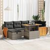 vidaXL Garden Sofa Set Grey PE rattan, powder-coated steel, acacia wood