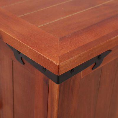 Top edge of chest with corner latch and seam details.