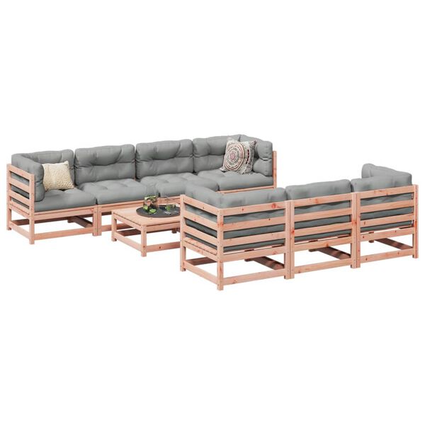 vidaXL Garden Sofa Set Reddish-brown Solid Douglas Fir wood Large