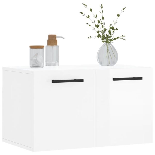 vidaXL Wall Cabinet High gloss white Engineered wood Medium Wall Cabinet