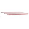 vidaXL Retractable Awning Red and White 196.85" x 118.11