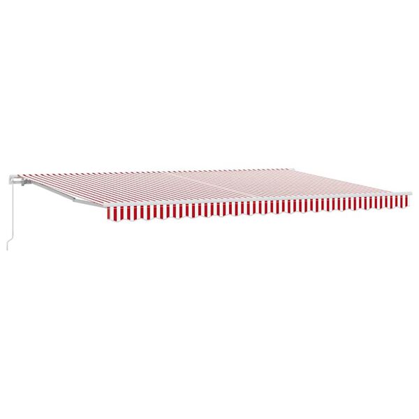 vidaXL Retractable Awning Red and White 196.85" x 118.11